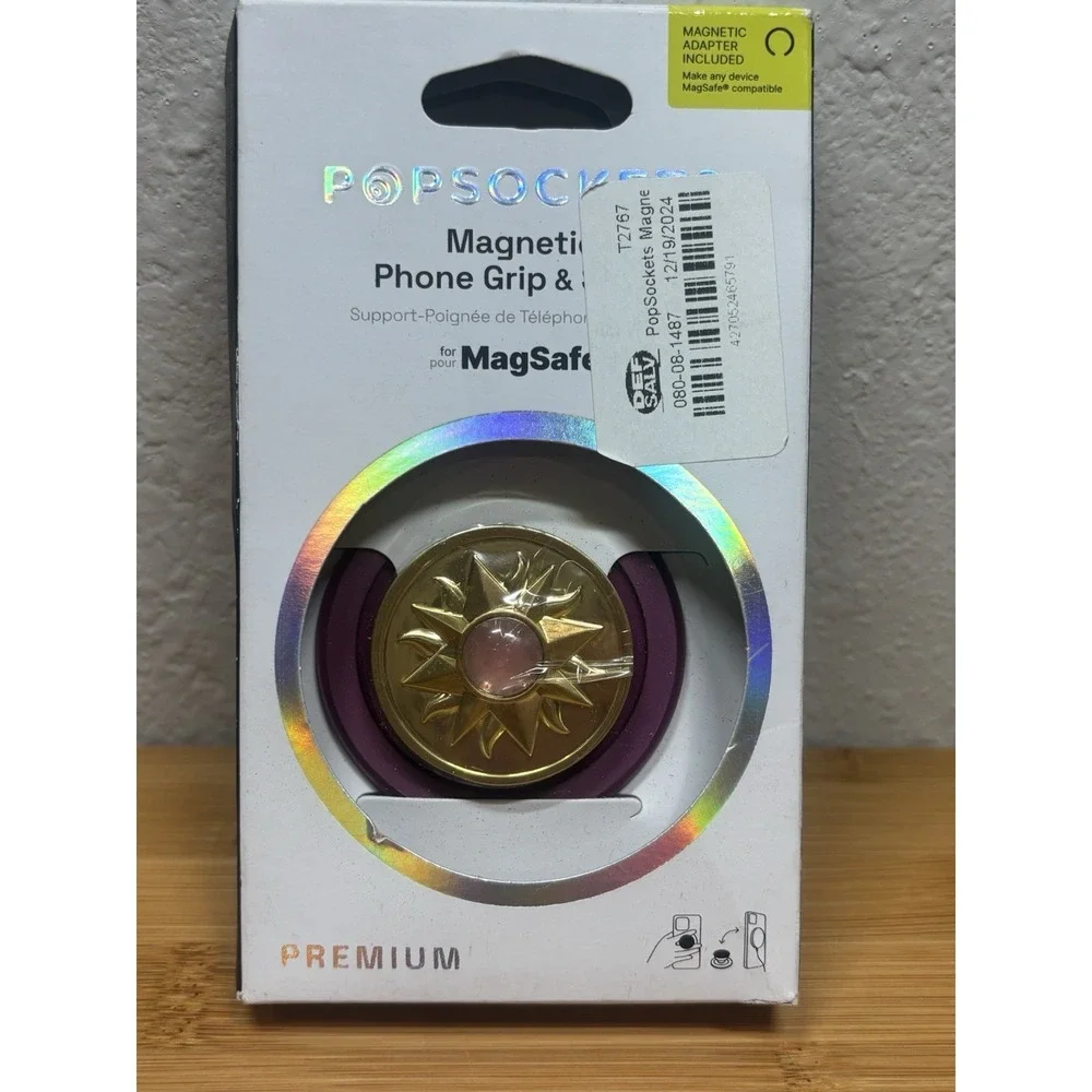 PopSockets Magnetic Phone Grip with MagSafe Magnetic Ring - Enamel Sun Jewel NEW